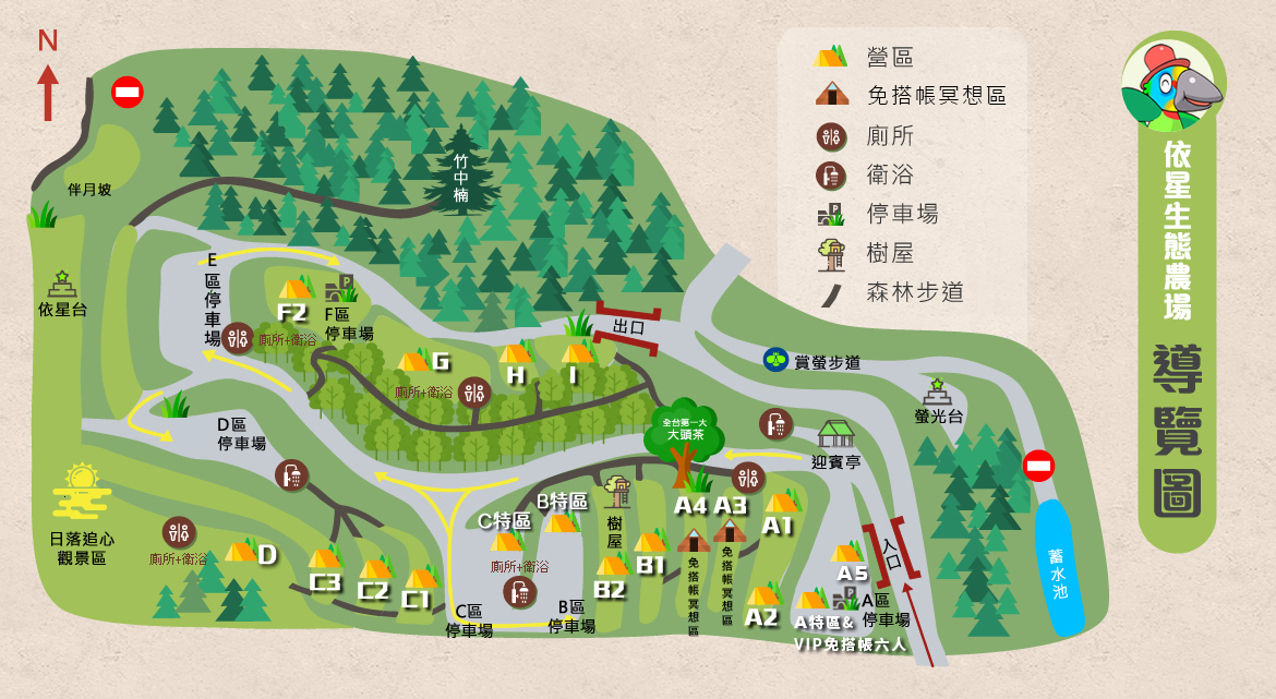 依星生態農場營區導覽圖
